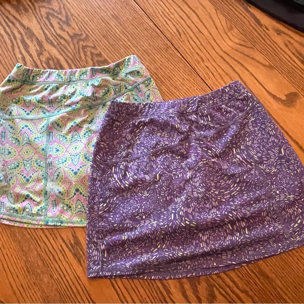 L.L. Bean Purple Skort & Mint Paisley Pattern Skort